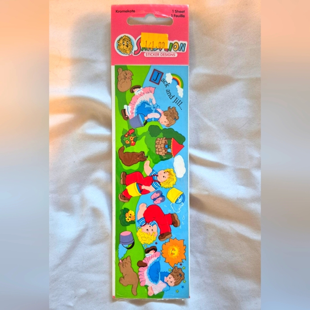 NIP Vintage Sandylion Jack And Jill Nursery Rhymes Stickers, Very Rare, 1997